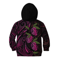 Hawaiian Mango Tribal Tattoo Kid Hoodie Pink Pacific Traditional Pattern LT9 - Polynesian Pride