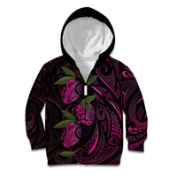 Hawaiian Mango Tribal Tattoo Kid Hoodie Pink Pacific Traditional Pattern LT9 Zip Hoodie Pink - Polynesian Pride