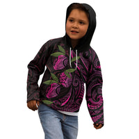 Hawaiian Mango Tribal Tattoo Kid Hoodie Pink Pacific Traditional Pattern LT9 - Polynesian Pride