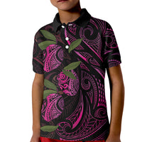 Hawaiian Mango Tribal Tattoo Kid Polo Shirt Pink Pacific Traditional Pattern LT9 Kid Pink - Polynesian Pride