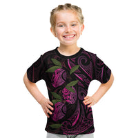 Hawaiian Mango Tribal Tattoo Kid T Shirt Pink Pacific Traditional Pattern LT9 Pink - Polynesian Pride