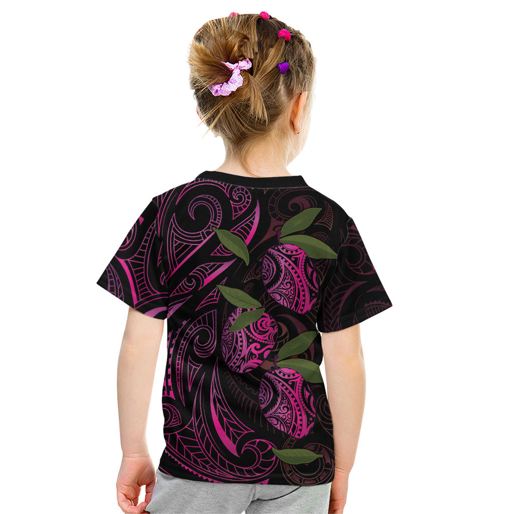 Hawaiian Mango Tribal Tattoo Kid T Shirt Pink Pacific Traditional Pattern LT9 - Polynesian Pride