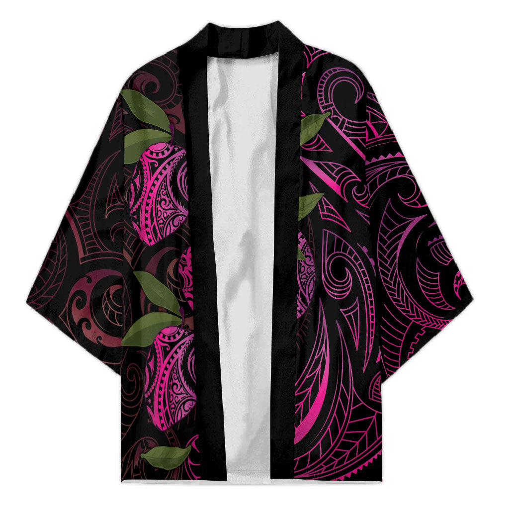 Hawaiian Mango Tribal Tattoo Kimono Pink Pacific Traditional Pattern LT9 Unisex Pink - Polynesian Pride