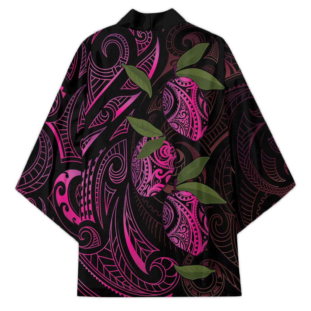 Hawaiian Mango Tribal Tattoo Kimono Pink Pacific Traditional Pattern LT9 - Polynesian Pride