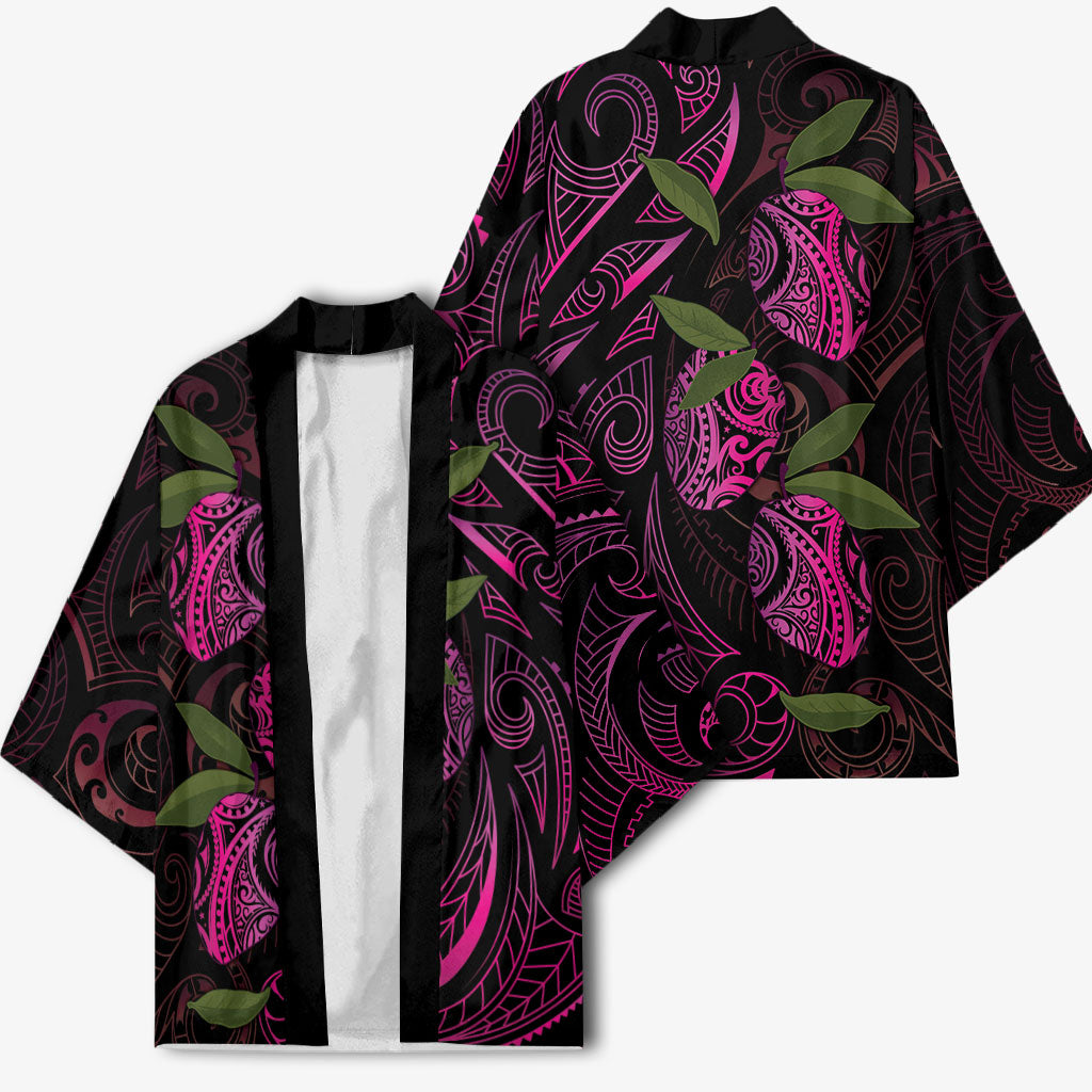 Hawaiian Mango Tribal Tattoo Kimono Pink Pacific Traditional Pattern LT9 - Polynesian Pride