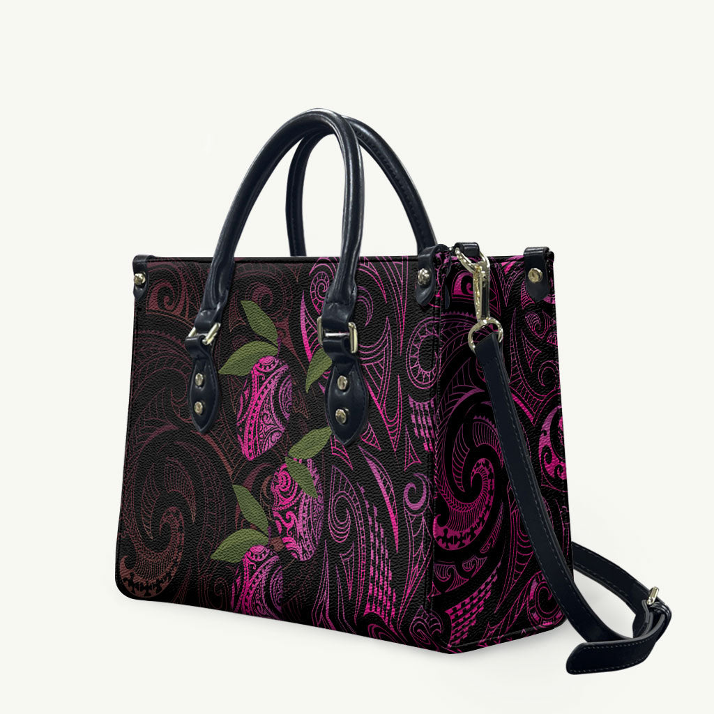 Hawaiian Mango Tribal Tattoo Leather Bag Pink Pacific Traditional Pattern LT9 Pink - Polynesian Pride