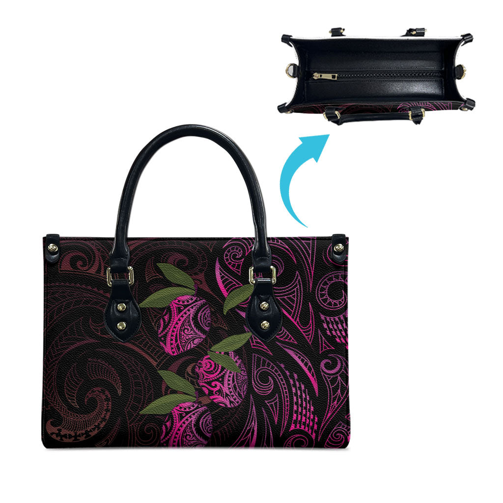 Hawaiian Mango Tribal Tattoo Leather Bag Pink Pacific Traditional Pattern LT9 - Polynesian Pride