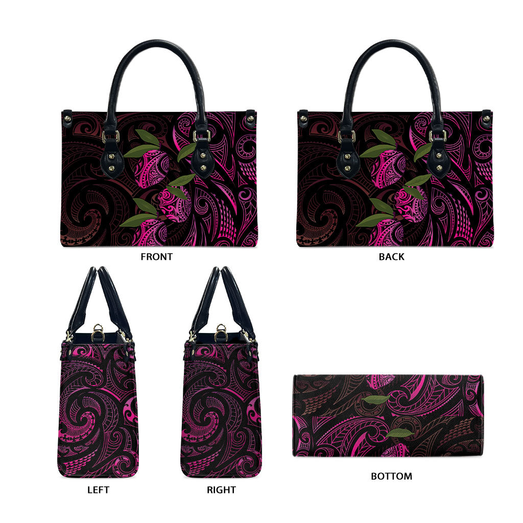 Hawaiian Mango Tribal Tattoo Leather Bag Pink Pacific Traditional Pattern LT9 - Polynesian Pride