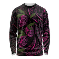 Hawaiian Mango Tribal Tattoo Long Sleeve Shirt Pink Pacific Traditional Pattern LT9 Unisex Pink - Polynesian Pride