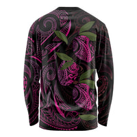 Hawaiian Mango Tribal Tattoo Long Sleeve Shirt Pink Pacific Traditional Pattern LT9 - Polynesian Pride