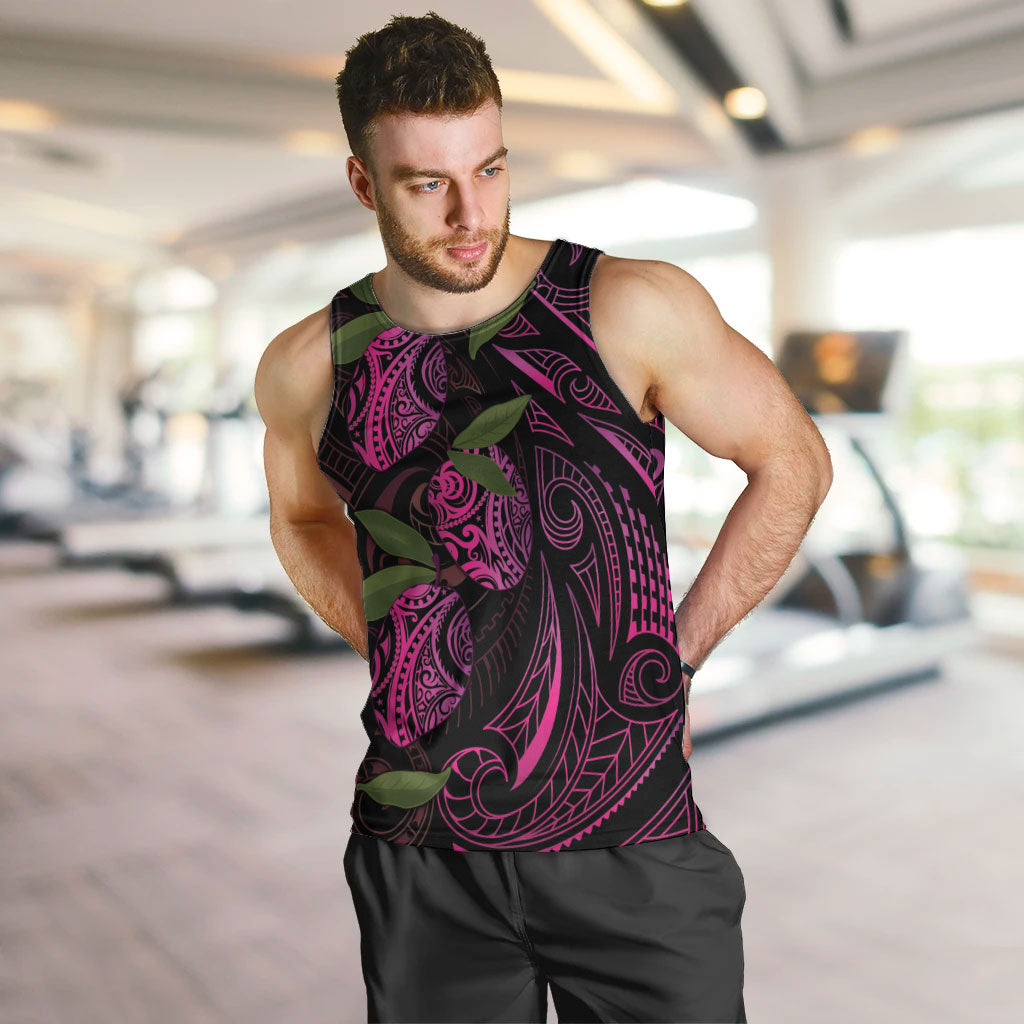 Hawaiian Mango Tribal Tattoo Men Tank Top Pink Pacific Traditional Pattern LT9 Pink - Polynesian Pride