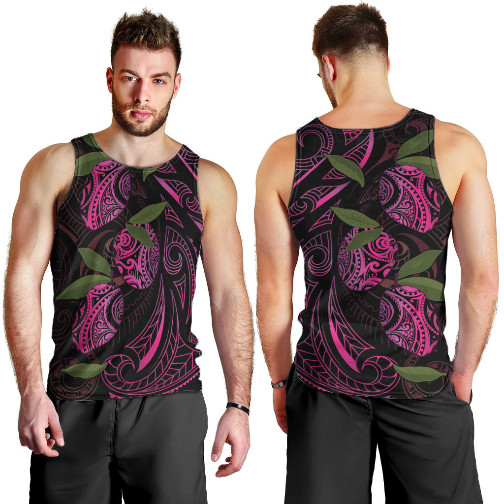Hawaiian Mango Tribal Tattoo Men Tank Top Pink Pacific Traditional Pattern LT9 - Polynesian Pride