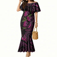 Hawaiian Mango Tribal Tattoo Mermaid Dress Pink Pacific Traditional Pattern LT9 Women Pink - Polynesian Pride