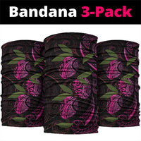 Hawaiian Mango Tribal Tattoo Neck Gaiter Pink Pacific Traditional Pattern LT9 package One Size: 25*50cm Pink - Polynesian Pride