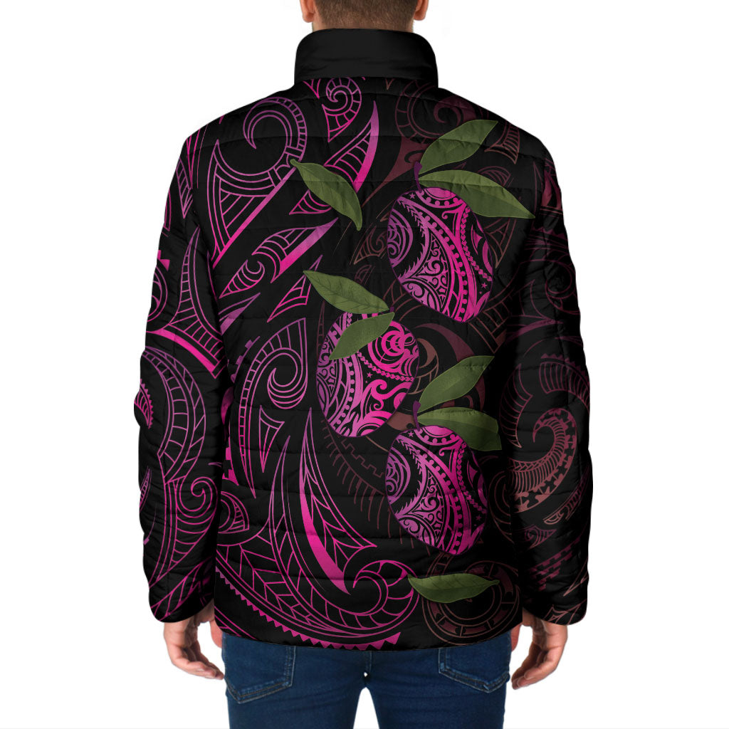 Hawaiian Mango Tribal Tattoo Padded Jacket Pink Pacific Traditional Pattern LT9 - Polynesian Pride