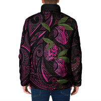Hawaiian Mango Tribal Tattoo Padded Jacket Pink Pacific Traditional Pattern LT9 - Polynesian Pride