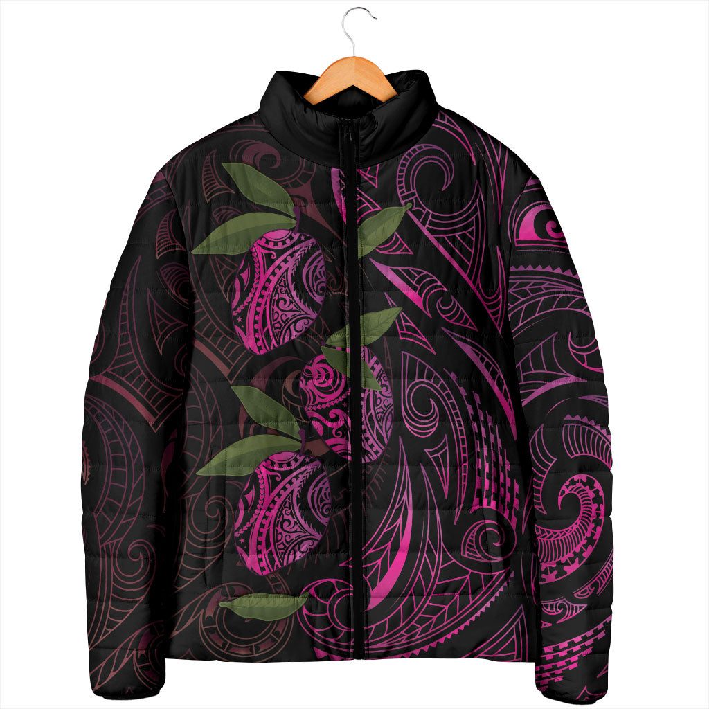 Hawaiian Mango Tribal Tattoo Padded Jacket Pink Pacific Traditional Pattern LT9 - Polynesian Pride