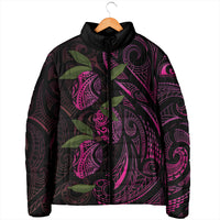 Hawaiian Mango Tribal Tattoo Padded Jacket Pink Pacific Traditional Pattern LT9 - Polynesian Pride
