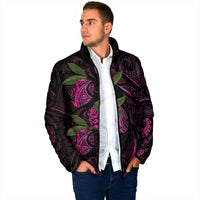 Hawaiian Mango Tribal Tattoo Padded Jacket Pink Pacific Traditional Pattern LT9 - Polynesian Pride
