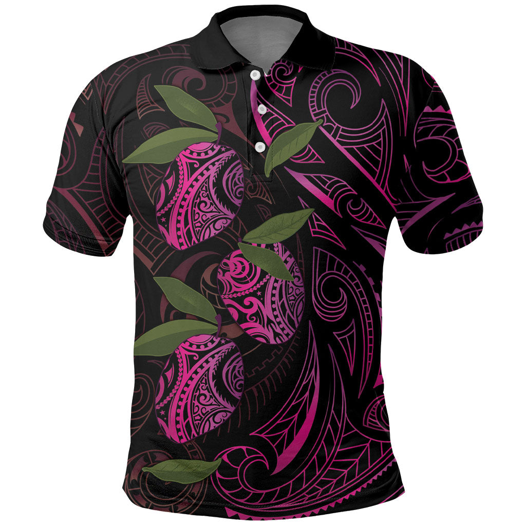 Hawaiian Mango Tribal Tattoo Polo Shirt Pink Pacific Traditional Pattern LT9 Pink - Polynesian Pride