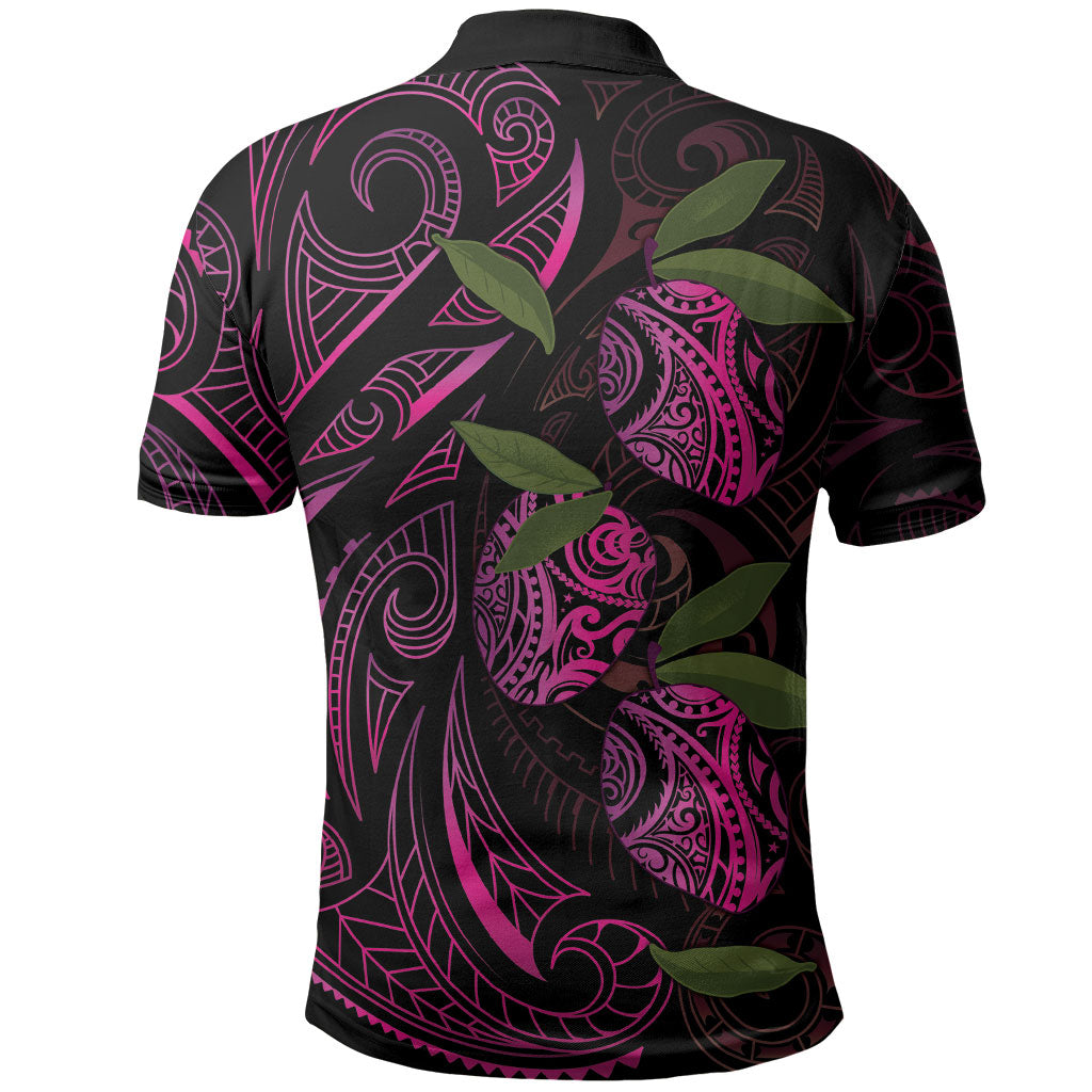 Hawaiian Mango Tribal Tattoo Polo Shirt Pink Pacific Traditional Pattern LT9 - Polynesian Pride