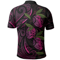 Hawaiian Mango Tribal Tattoo Polo Shirt Pink Pacific Traditional Pattern LT9 - Polynesian Pride