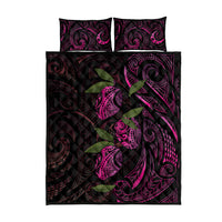 Hawaiian Mango Tribal Tattoo Quilt Bed Set Pink Pacific Traditional Pattern LT9 - Polynesian Pride