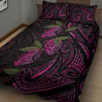 Hawaiian Mango Tribal Tattoo Quilt Bed Set Pink Pacific Traditional Pattern LT9 - Polynesian Pride