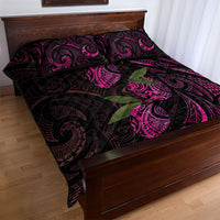 Hawaiian Mango Tribal Tattoo Quilt Bed Set Pink Pacific Traditional Pattern LT9 - Polynesian Pride
