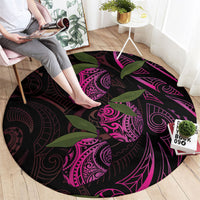 Hawaiian Mango Tribal Tattoo Round Carpet Pink Pacific Traditional Pattern LT9 - Polynesian Pride