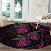 Hawaiian Mango Tribal Tattoo Round Carpet Pink Pacific Traditional Pattern LT9 - Polynesian Pride