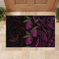 Hawaiian Mango Tribal Tattoo Rubber Doormat Pink Pacific Traditional Pattern LT9 Pink - Polynesian Pride