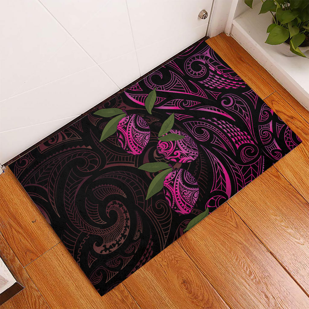 Hawaiian Mango Tribal Tattoo Rubber Doormat Pink Pacific Traditional Pattern LT9 - Polynesian Pride