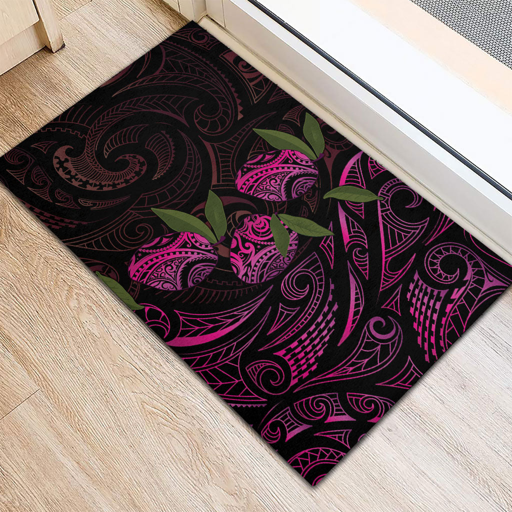 Hawaiian Mango Tribal Tattoo Rubber Doormat Pink Pacific Traditional Pattern LT9 - Polynesian Pride
