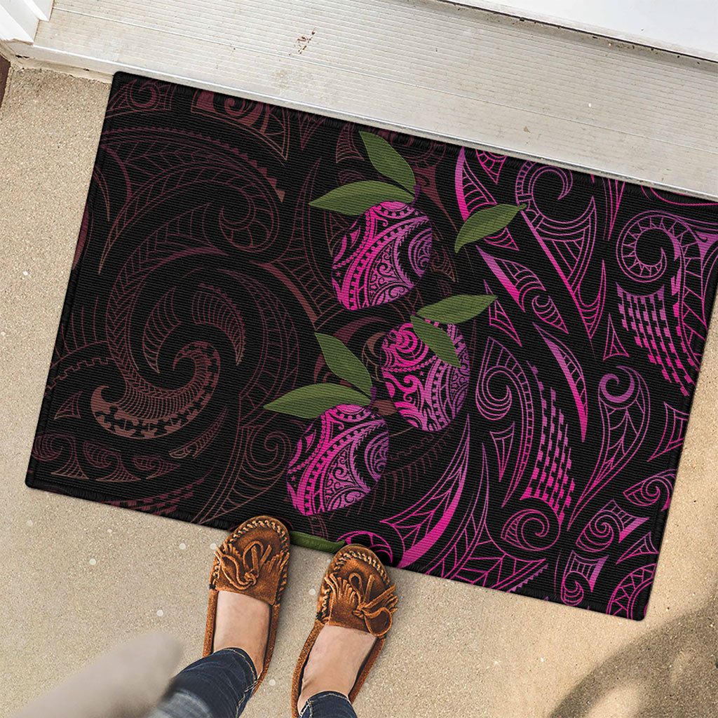 Hawaiian Mango Tribal Tattoo Rubber Doormat Pink Pacific Traditional Pattern LT9 - Polynesian Pride