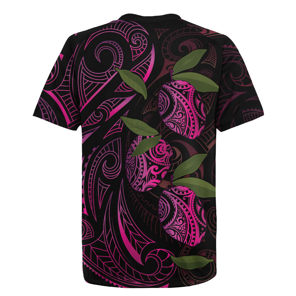 Hawaiian Mango Tribal Tattoo Rugby Jersey Pink Pacific Traditional Pattern LT9 - Polynesian Pride