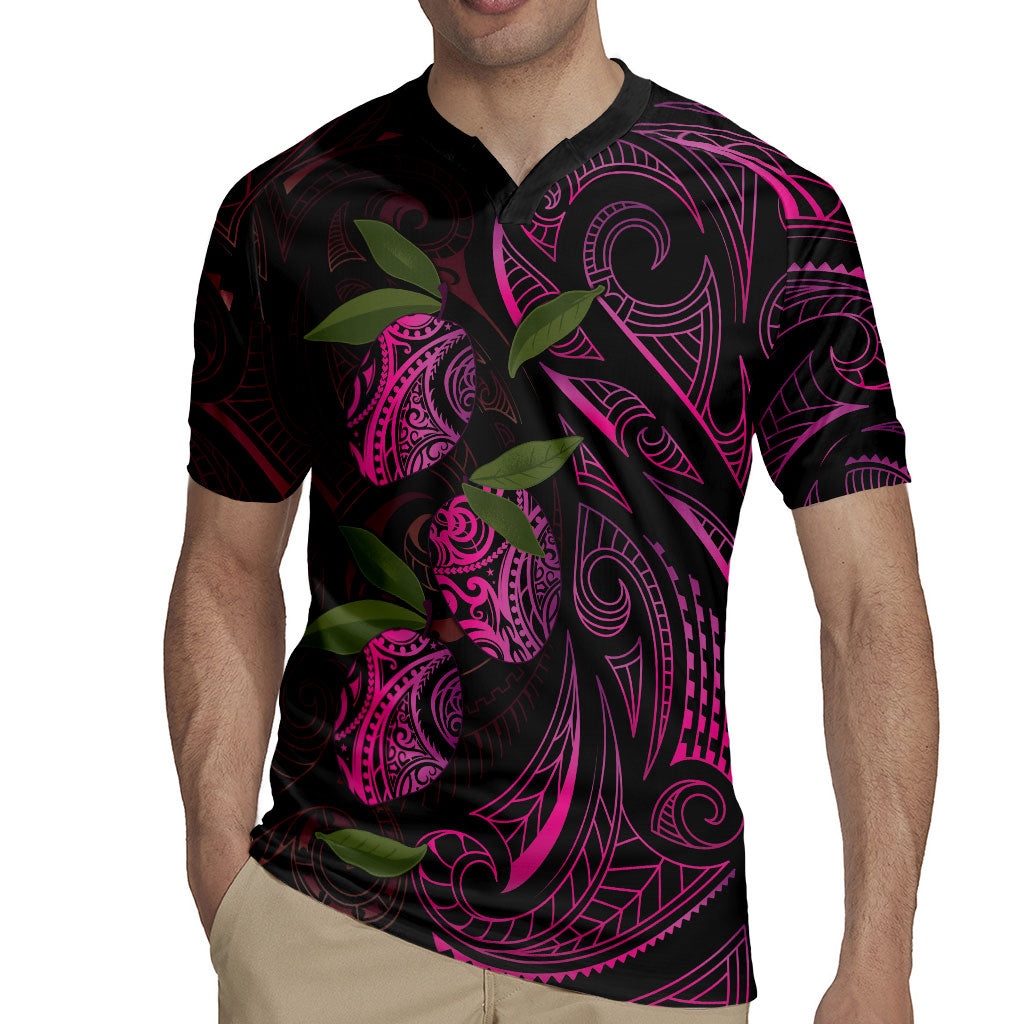 Hawaiian Mango Tribal Tattoo Rugby Jersey Pink Pacific Traditional Pattern LT9 - Polynesian Pride