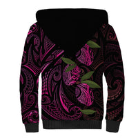 Hawaiian Mango Tribal Tattoo Sherpa Hoodie Pink Pacific Traditional Pattern LT9 - Polynesian Pride