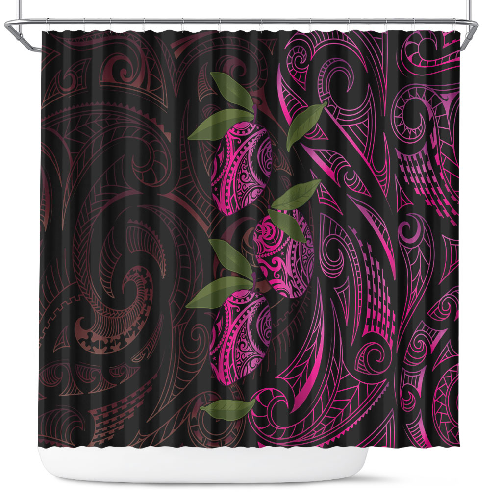 Hawaiian Mango Tribal Tattoo Shower Curtain Pink Pacific Traditional Pattern LT9 Pink - Polynesian Pride