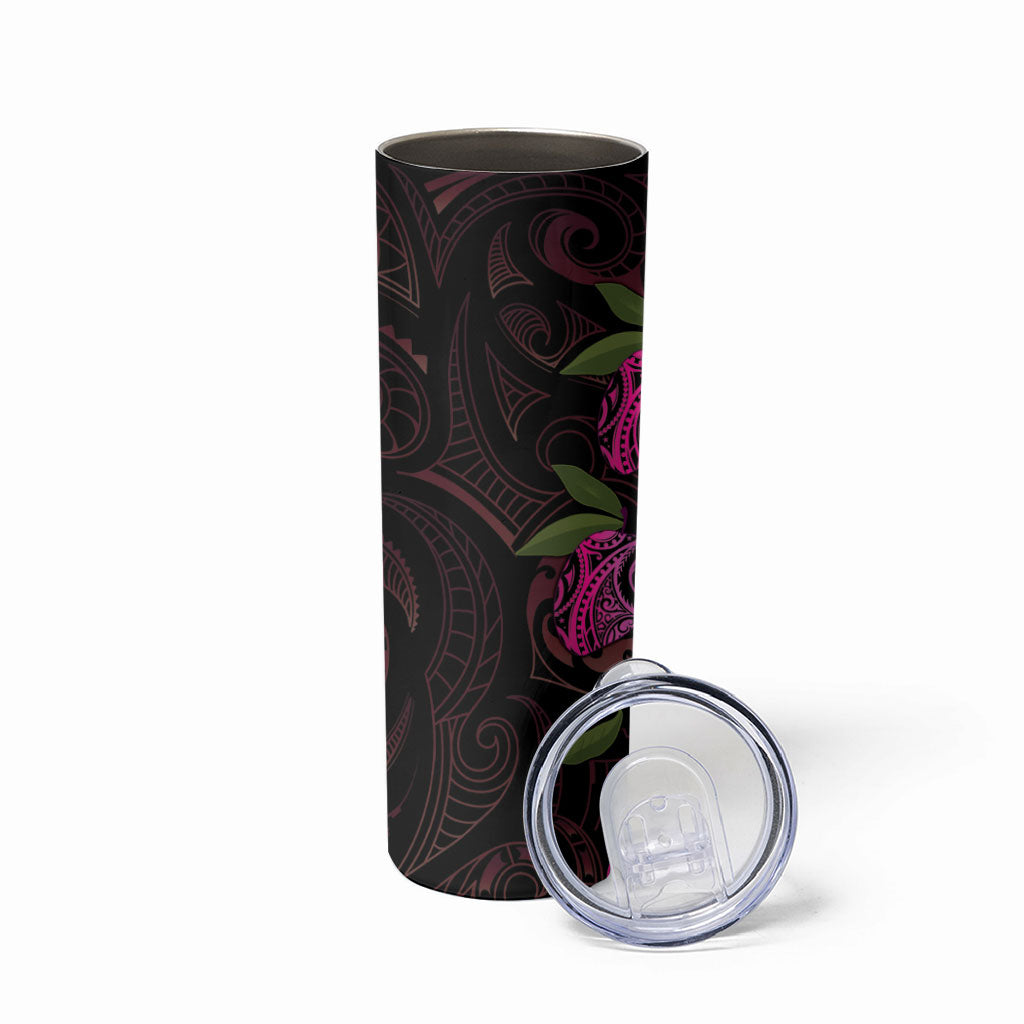 Hawaiian Mango Tribal Tattoo Skinny Tumbler Pink Pacific Traditional Pattern LT9 - Polynesian Pride