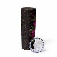Hawaiian Mango Tribal Tattoo Skinny Tumbler Pink Pacific Traditional Pattern LT9 - Polynesian Pride