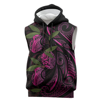 Hawaiian Mango Tribal Tattoo Sleeveless Hoodie Pink Pacific Traditional Pattern LT9 Pink - Polynesian Pride