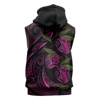 Hawaiian Mango Tribal Tattoo Sleeveless Hoodie Pink Pacific Traditional Pattern LT9 - Polynesian Pride