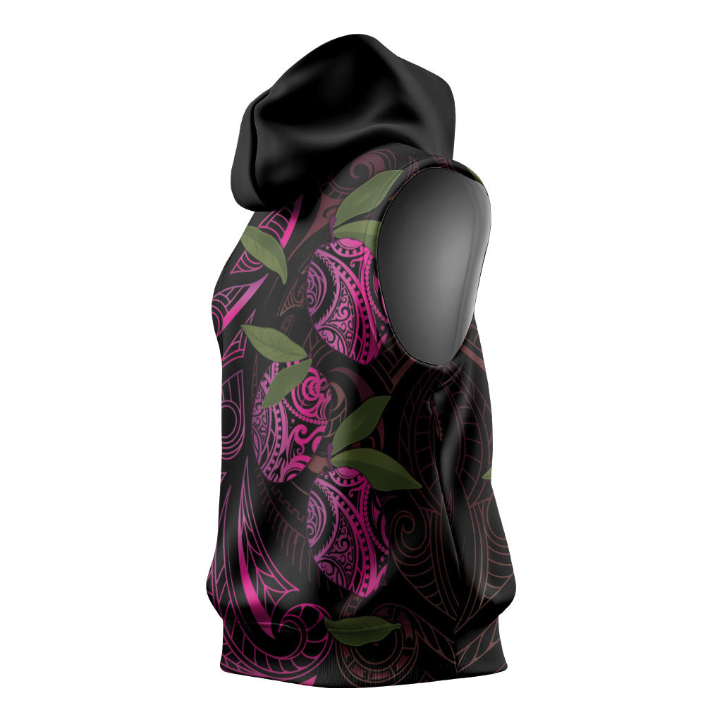 Hawaiian Mango Tribal Tattoo Sleeveless Hoodie Pink Pacific Traditional Pattern LT9 - Polynesian Pride