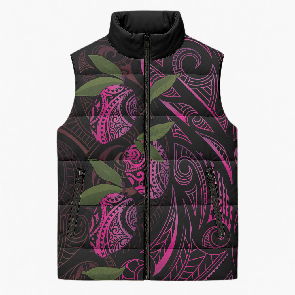 Hawaiian Mango Tribal Tattoo Sleeveless Puffer Jacket Pink Pacific Traditional Pattern LT9 Unisex Pink - Polynesian Pride