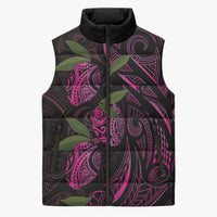 Hawaiian Mango Tribal Tattoo Sleeveless Puffer Jacket Pink Pacific Traditional Pattern LT9 Unisex Pink - Polynesian Pride