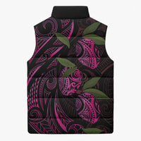 Hawaiian Mango Tribal Tattoo Sleeveless Puffer Jacket Pink Pacific Traditional Pattern LT9 - Polynesian Pride