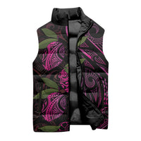 Hawaiian Mango Tribal Tattoo Sleeveless Puffer Jacket Pink Pacific Traditional Pattern LT9 - Polynesian Pride
