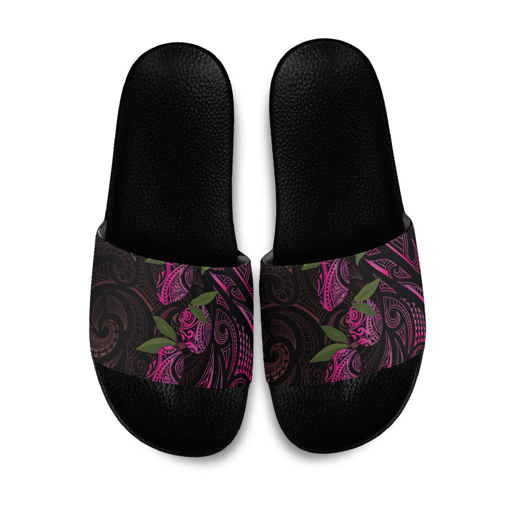 Hawaiian Mango Tribal Tattoo Slide Sandals Pink Pacific Traditional Pattern LT9 Pink - Polynesian Pride