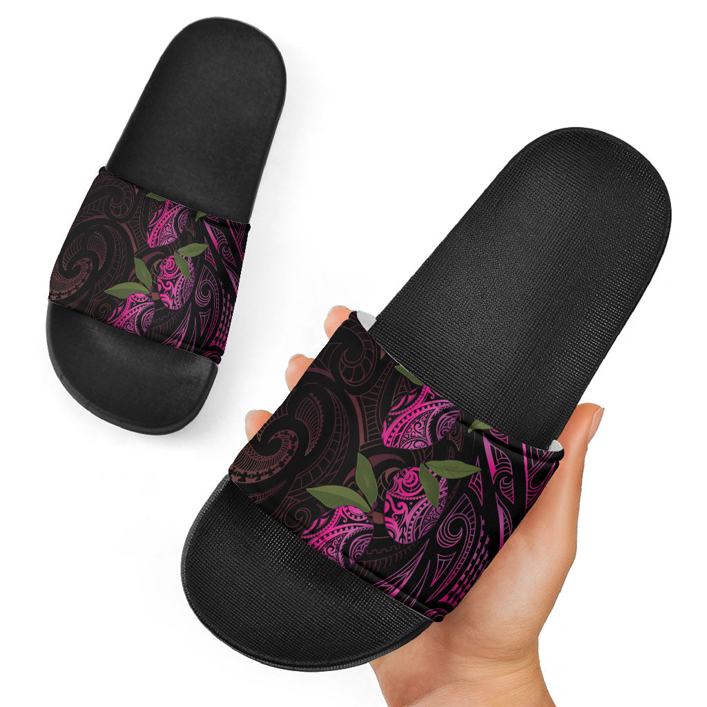 Hawaiian Mango Tribal Tattoo Slide Sandals Pink Pacific Traditional Pattern LT9 - Polynesian Pride